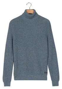 Baileys Rollneck Mouliné Rib Structure Trui Soft Blue