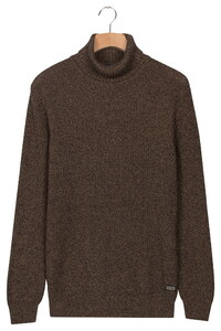 Baileys Rollneck Mouliné Rib Structure Trui Taupe