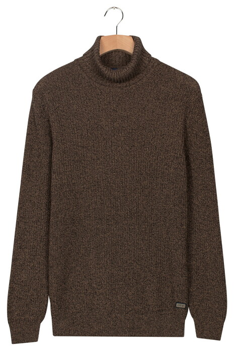 Baileys Rollneck Mouliné Rib Structure Trui Taupe