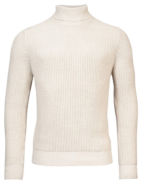 Baileys Rollneck Uni Structure Knit Trui Kitt