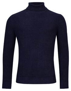 Baileys Rollneck Uni Structure Knit Trui Navy