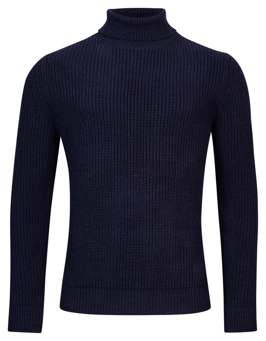 Baileys Rollneck Uni Structure Knit Trui Navy