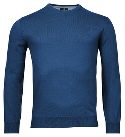 Baileys Ronde Hals Single Knit Pima Cotton Trui Kobalt Melange