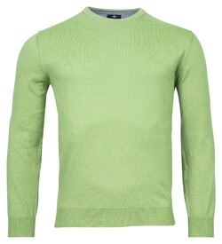 Baileys Ronde Hals Single Knit Pima Cotton Trui Midden Groen