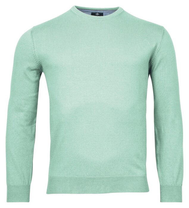 Baileys Ronde Hals Single Knit Pima Cotton Trui Olive Melange
