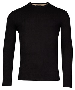 Baileys Ronde Hals Single Knit Pima Cotton Trui Zwart