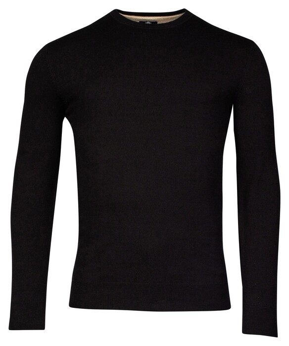 Baileys Ronde Hals Single Knit Pima Cotton Trui Zwart