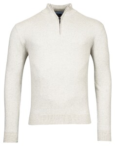 Baileys Shirt Style Zip Single Knit Pima Cotton Trui Beige Melange