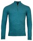 Baileys Shirt Style Zip Single Knit Pima Cotton Trui Deep Aqua Melange