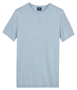 Baileys Short Sleeve Crew Neck Single Knit Trui Soft Blue