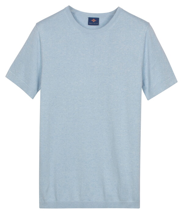 Baileys Short Sleeve Crew Neck Single Knit Trui Soft Blue