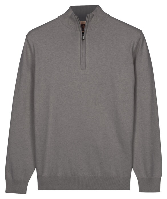 Baileys Solid Color Half Zip Pima Cotton Trui Steel Grey