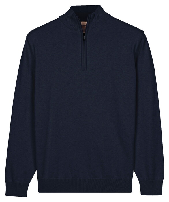 Baileys Solid Color Half Zip Single Knit Pullover Dark Blue
