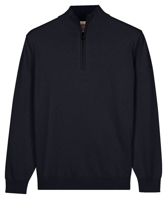 Baileys Solid Color Half Zip Single Knit Pullover Navy