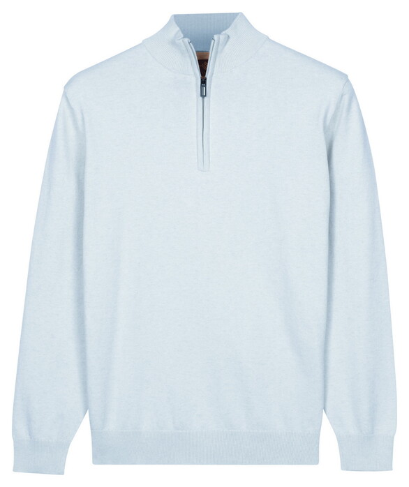Baileys Solid Color Half Zip Single Knit Pullover Soft Blue
