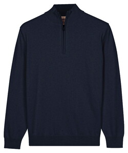 Baileys Solid Color Half Zip Single Knit Trui Dark Blue