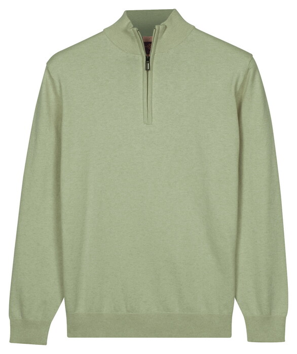 Baileys Solid Color Half Zip Single Knit Trui Misty Green