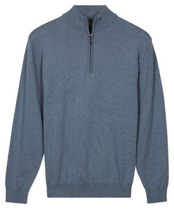 Baileys Solid Color Half Zip Single Knit Trui Riviera Blue