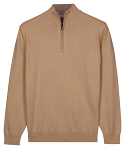 Baileys Solid Color Half Zip Single Knit Trui Zand