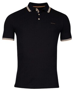 Baileys Solid Color Piqué Fine Tipping Details Poloshirt Navy