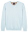 Baileys Solid Color V-Neck Cotton Single Knit Pullover Soft Blue