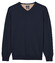 Baileys Solid Color V-Neck Cotton Single Knit Trui Dark Blue
