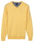 Baileys Solid Color V-Neck Cotton Single Knit Trui Maisgeel