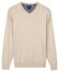 Baileys Solid Color V-Neck Cotton Single Knit Trui Marshmallow