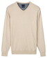 Baileys Solid Color V-Neck Cotton Single Knit Trui Marshmallow