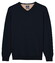 Baileys Solid Color V-Neck Cotton Single Knit Trui Navy