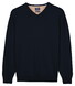 Baileys Solid Color V-Neck Cotton Single Knit Trui Navy