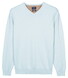 Baileys Solid Color V-Neck Cotton Single Knit Trui Soft Blue