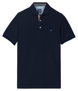 Baileys Solid Oxford Piqué Cotton Stretch Polo Dark Blue