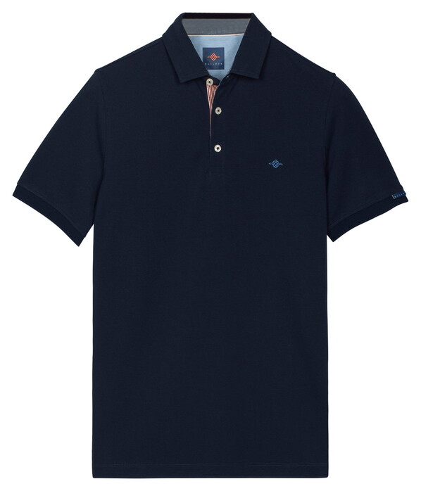 Baileys Solid Oxford Piqué Cotton Stretch Polo Dark Blue