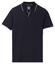Baileys Solid Pique No-Button Collar Striped Contrast Color Details Polo Dark Blue