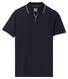 Baileys Solid Pique No-Button Collar Striped Contrast Color Details Polo Dark Blue