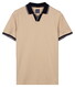 Baileys Solid Pique No-Button Collar Striped Contrast Color Details Polo Shell