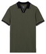 Baileys Solid Pique No-Button Collar Striped Contrast Color Details Polo Thyme Green