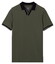 Baileys Solid Pique No-Button Collar Striped Contrast Color Details Poloshirt Thyme Green