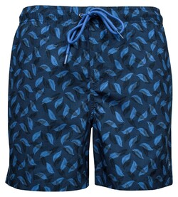 Baileys Striped Leaves Allover Pattern Swim Short Navy