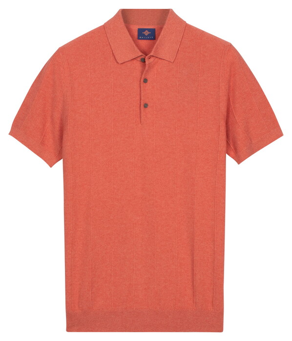 Baileys Structure Drop Needle Tight Knit Short Sleeve Polo Abrikoos