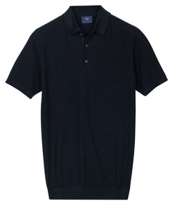 Baileys Structure Drop Needle Tight Knit Short Sleeve Polo Navy