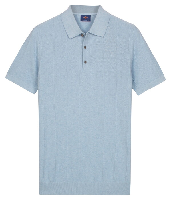 Baileys Structure Drop Needle Tight Knit Short Sleeve Polo Soft Blue