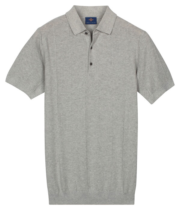 Baileys Structure Drop Needle Tight Knit Short Sleeve Polo Soft Grey