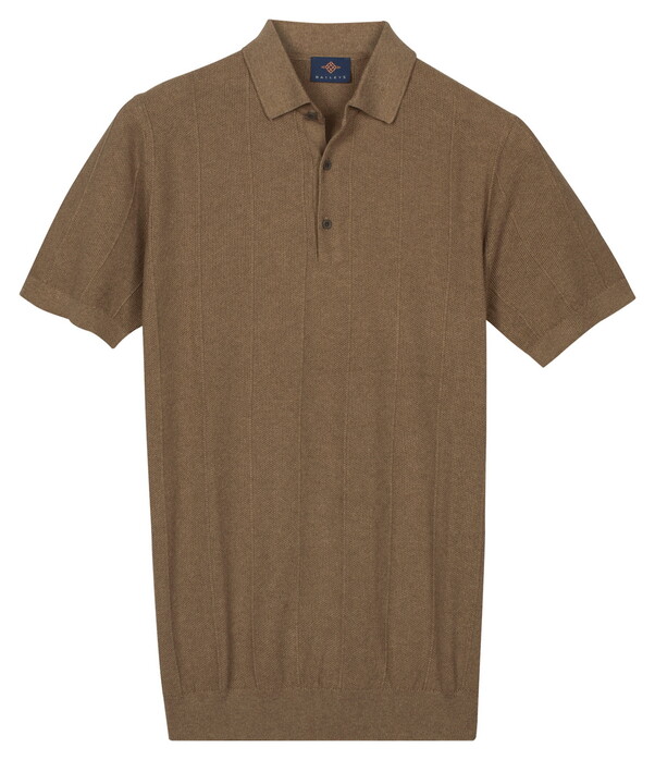Baileys Structure Drop Needle Tight Knit Short Sleeve Polo Taupe