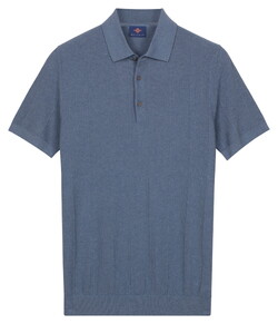 Baileys Structure Drop Needle Tight Knit Short Sleeve Poloshirt Riviera Blue