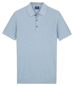 Baileys Structure Drop Needle Tight Knit Short Sleeve Poloshirt Soft Blue