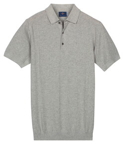 Baileys Structure Drop Needle Tight Knit Short Sleeve Poloshirt Soft Grey