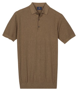 Baileys Structure Drop Needle Tight Knit Short Sleeve Poloshirt Taupe