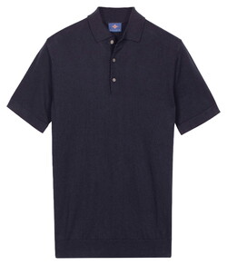 Baileys Subtle Faux-Uni Short Sleeve Single Knit Polo Navy
